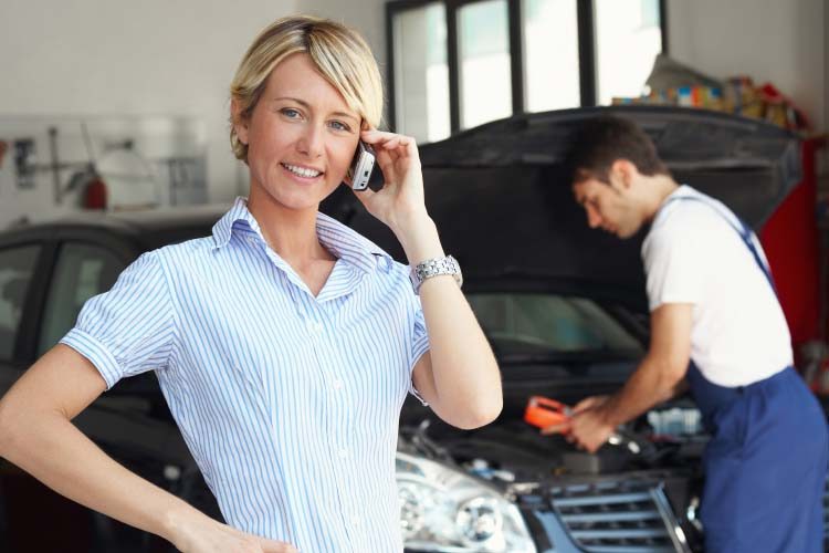 Customer at the auto shop